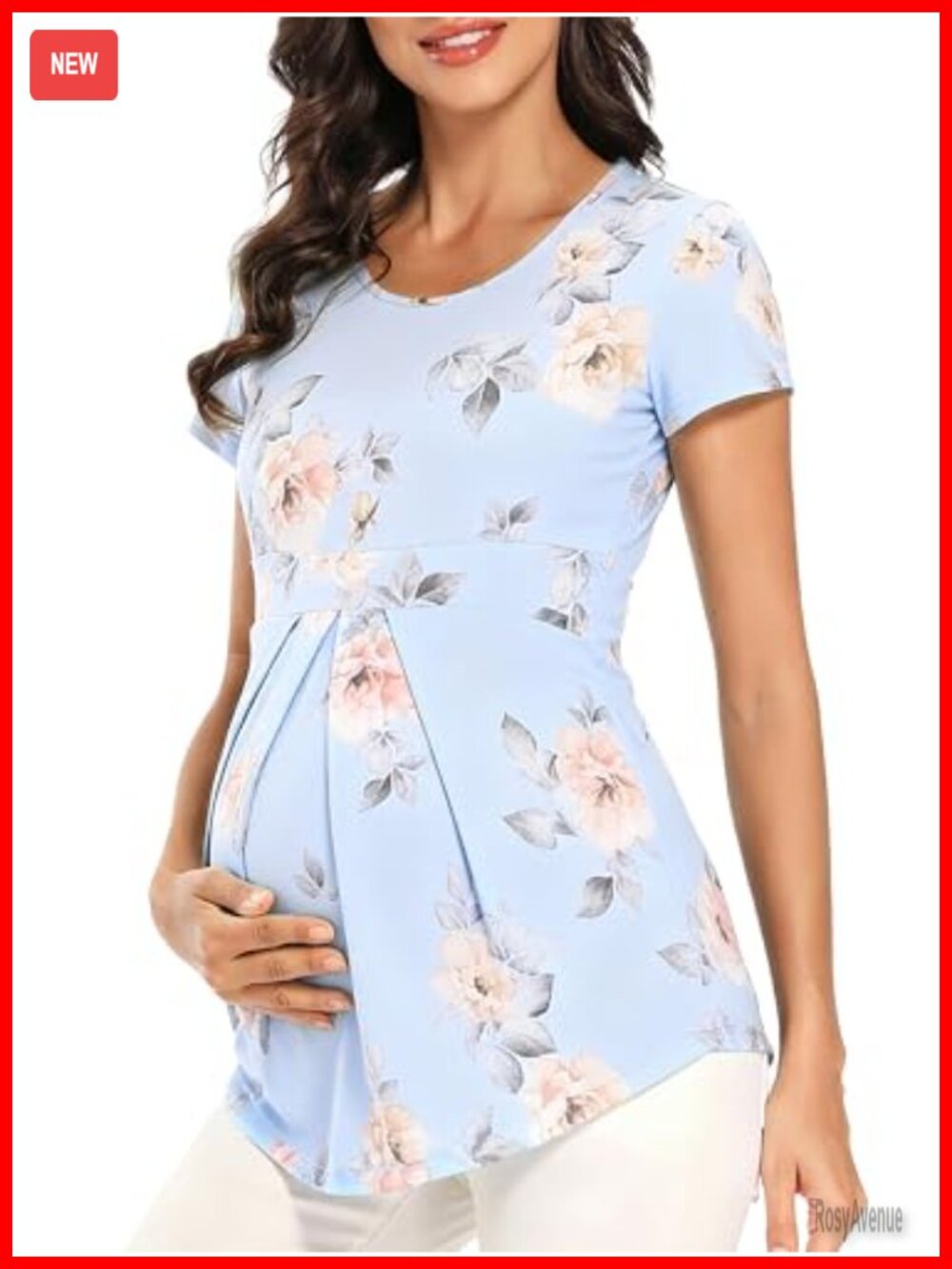 Maternity Tops Front Pleat Peplum Tunic Pregnancy Shirts 3-Pack